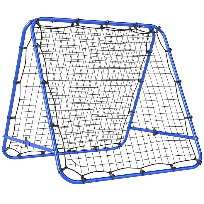 Homcom Sportnetz Rebounder - Sonstiges, Blau - Blau umrahmtes Fußball-Rebounder mit schwarzem Netz für Training und Ballrückprall-Übungen.