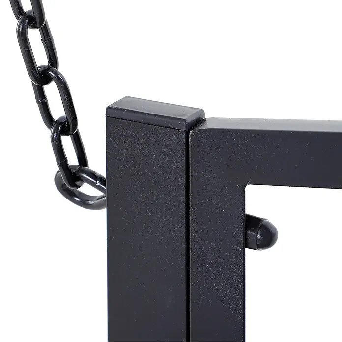 Outsunny Hängebank - B x T x H: 60 x 60 x 53 cm, Metall, Schwarz - Schwarzer Metallrahmen mit angebrachter schwarzer Kette und schwarzen Kunststoffkappen oben und seitlich.