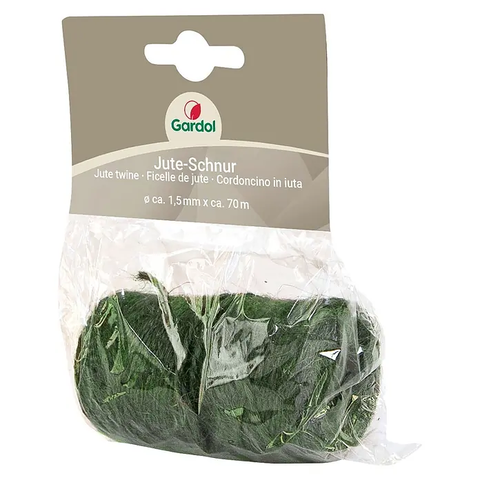 Gardol Juteschnur - 70 m, Grün - Grüne Gardol Jute-Schnur, 1,5 mm x 70 m, in Einzelhandelsverpackung.