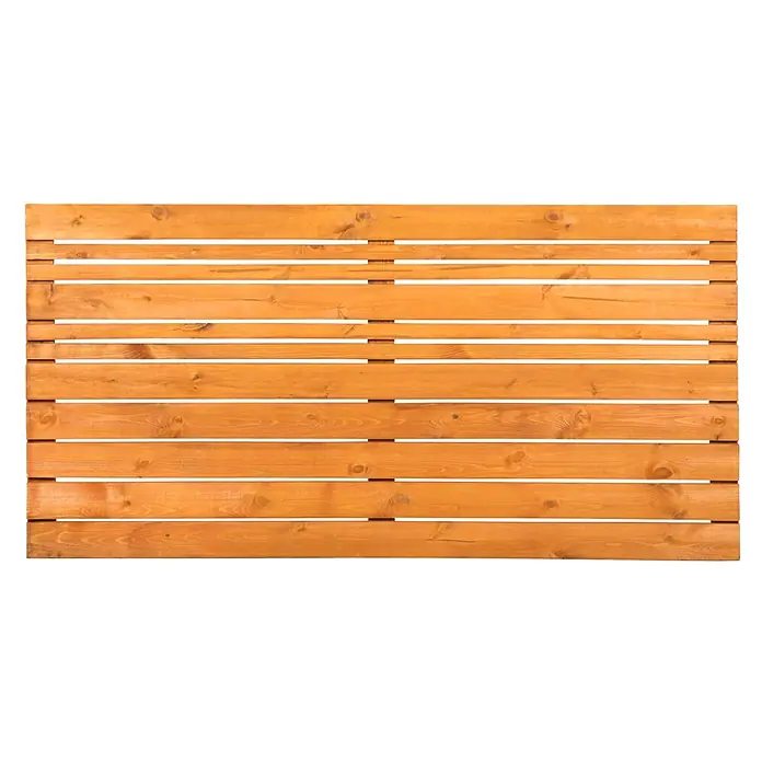 Werth Holz Sichtschutzelement Göteborg - B x H: 179 x 89 cm, Holz, Braun - Hellbraunes Holzzaunpaneel mit horizontalen Latten und transparenten Lücken.