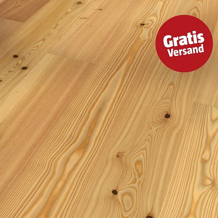 Parador Parkett Classic 3060 - Lärche Naturöl plus, Landhausdiele, 2.200 x 185 x 13 mm - Helle Holzdielen mit ausgeprägter Maserung und Ästen.