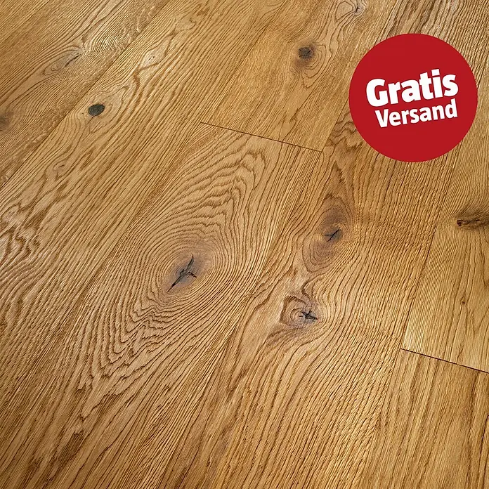 Parador Parkett Classic 3060 - Eiche Soft Struktur, Landhausdiele, 2.200 x 185 x 13 mm - Helles Holzparkett mit natürlicher Maserung und sichtbaren Ästen.