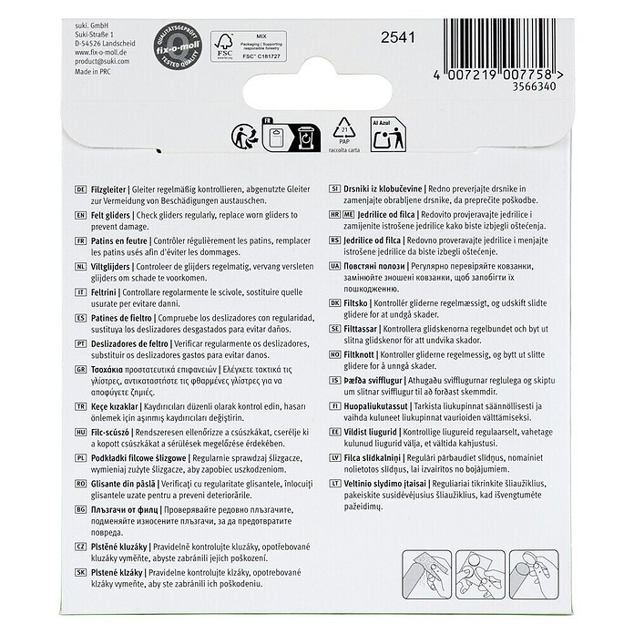 Fix-o-moll Filzgleiter (Durchmesser: 17 mm, Kleben, 20 Stk., Braun) | BAUHAUS