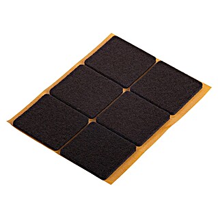 Fix-o-moll Filzgleiter selbstklebend (B x H: 32 x 32 mm, Kleben, 6 Stk., Braun)