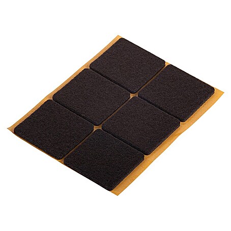 Fix-o-moll Filzgleiter selbstklebend (B x H: 32 x 32 mm, Kleben, 6 Stk., Braun)
