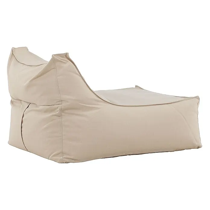 Ebuy24 Garten-Loungesessel Redang - 1 Stk., Polypropylen (PP), Beige, B x T x H: 94 x 118 x 83 cm - Beige Stoff-Sitzsack mit geneigtem Design für bequemes Lounging.