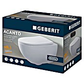 Geberit Acanto Wand-WC-Set (Spülrandlos, Ohne Spezialglasur, Spülform: Tief, WC Abgang: Waagerecht, Weiß) | BAUHAUS