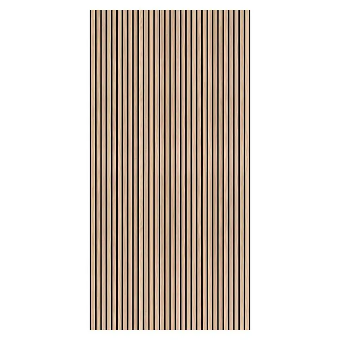 SanDesign Alu-Verbundplatte - 125 x 250 cm, Scandi Light - Helle Holzlamellenwandplatte, ideal zur Wanddekoration oder Schalldämmung.