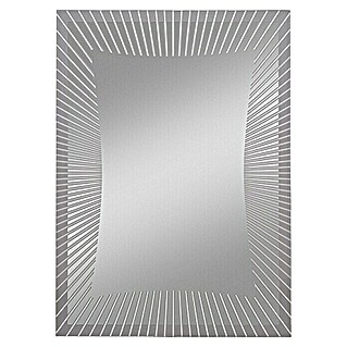Kristall-Form Siebdruckspiegel Input (50 x 70 cm, Silber/Anthrazit)