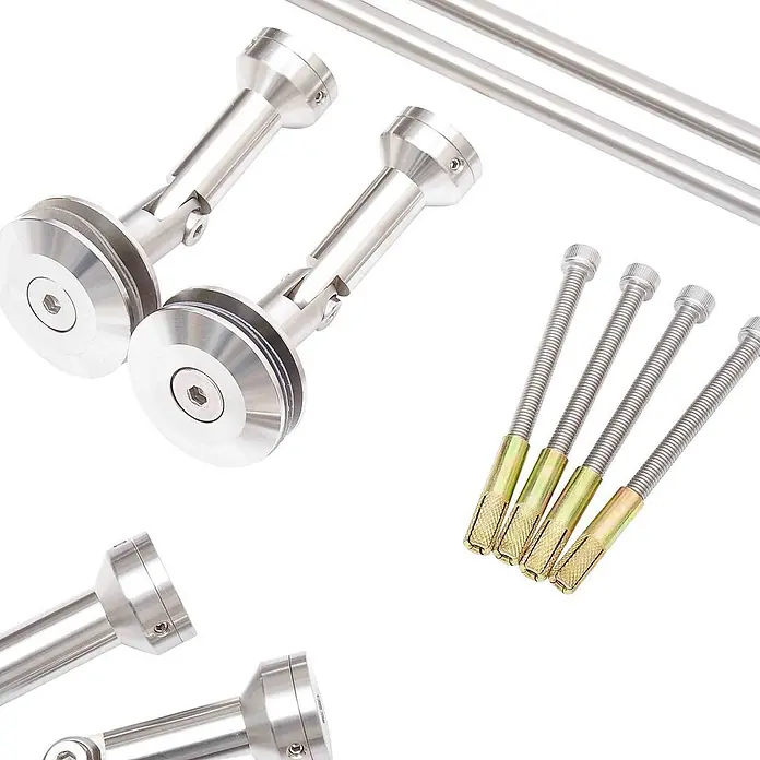 Homcom Vordach -  - Edelstahl-Glasgeländer-Hardware-Kit, inklusive verstellbarer Halterungen, Stützstangen und Ankerbolzen.