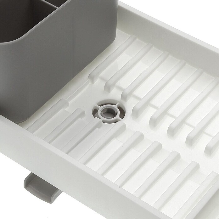 Versa Escurreplatos (L x An x Al: 19 x 46 x 13,5 cm, Polipropileno, Blanco y gris) | BAUHAUS