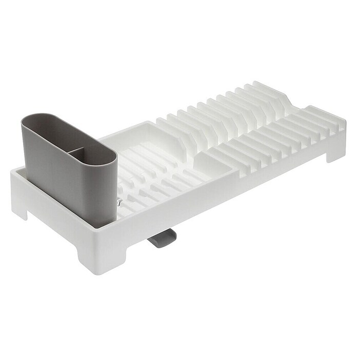 Versa Escurreplatos (L x An x Al: 19 x 46 x 13,5 cm, Polipropileno, Blanco y gris) | BAUHAUS