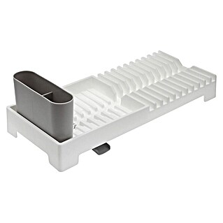 Versa Escurreplatos (L x An x Al: 19 x 46 x 13,5 cm, Polipropileno, Blanco y gris)