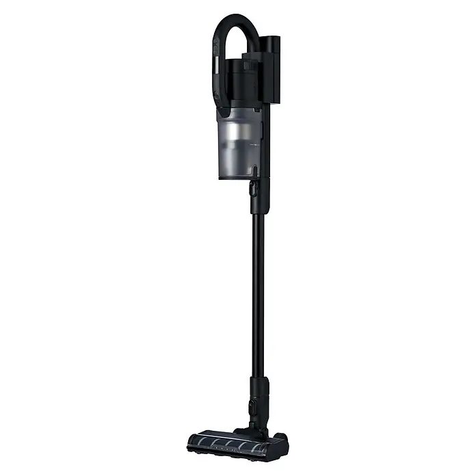 Nilfisk Aspirador de batería S1 Pet Care - 29,6 V, 1 batería, Volumen de recipiente: 0,7 l - Aspiradora de escoba inalámbrica negra con depósito de polvo transparente y cabezal iluminado.