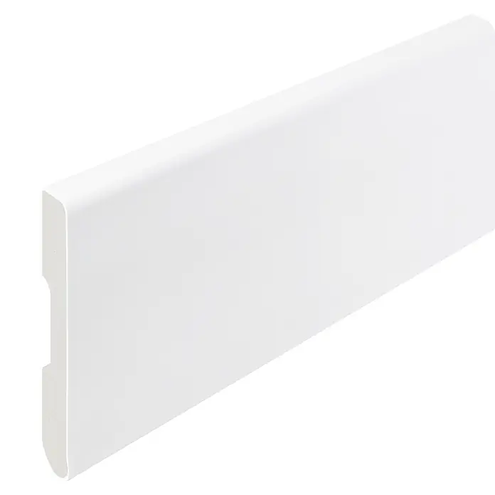 Oknum Rodapié antihumedad EPS - 220 cm x 12 mm x 90 mm, Poliestireno expandido, Blanco - Rodapié blanco con acabado liso y borde superior suavemente redondeado.