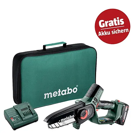 Metabo CAS 18V Einhand-Akku-Kettensäge MS 18 LTX 15 mit Werkzeugtasche