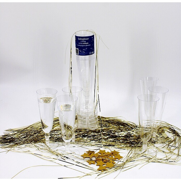Trinkglas Sektglas mit Fuß (Kunststoff, 6 Stk.) | BAUHAUS