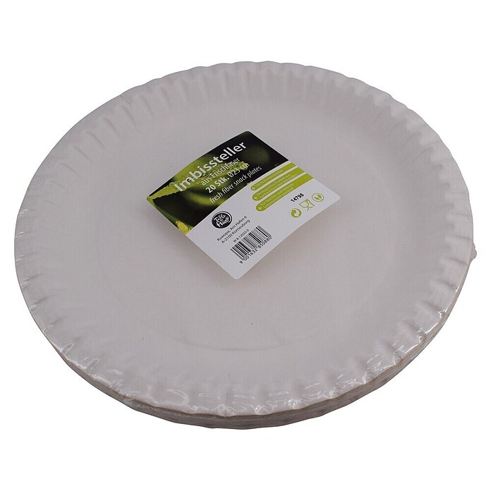 Pappteller (Durchmesser: 23 cm, Weiß) | BAUHAUS