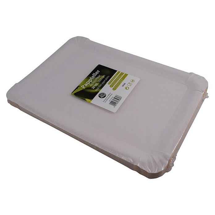 Pappteller (20 Stk., L x B: 23 x 16 cm) | BAUHAUS
