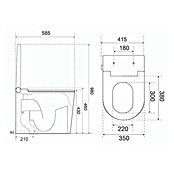 Taza de WC Japonés Smart Beta (Sin borde de descarga, Salida WC: Vertical, Blanco) | BAUHAUS