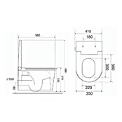 Taza de WC suspendida Japonés Smart Gamma (Sin borde de descarga, Salida WC: Horizontal, Blanco) | BAUHAUS
