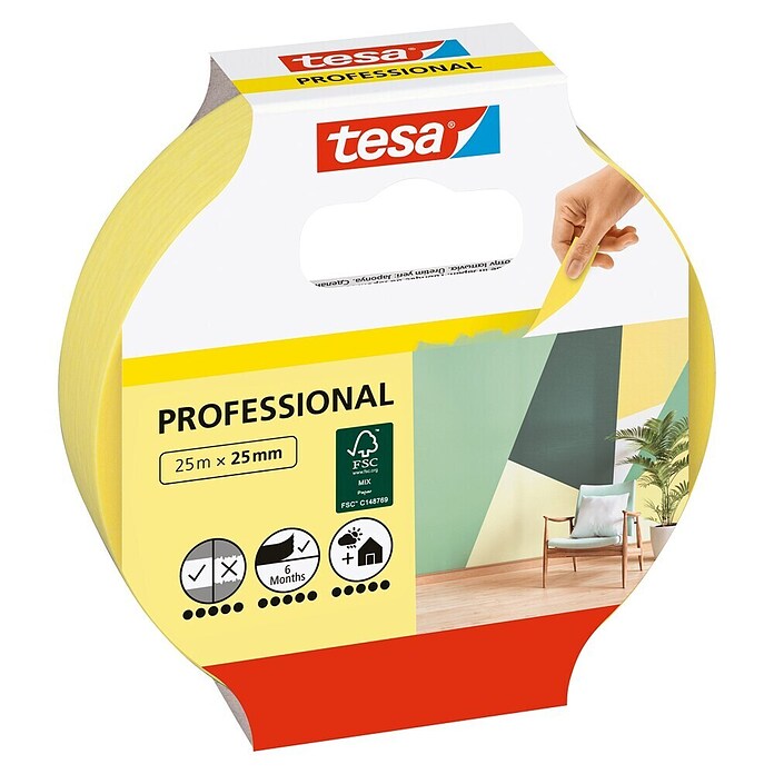 tesa Professionele schilderstape Precision Indoor (l x b: 25 m x 25 mm)