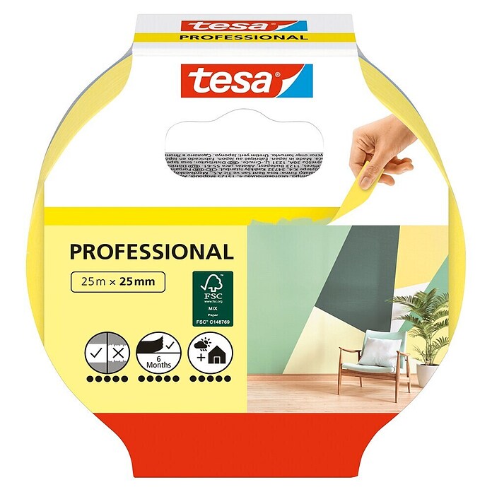 tesa Professionele schilderstape Precision Indoor (l x b: 25 m x 25 mm)
