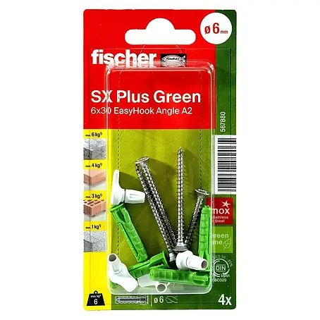 Fischer  Spreizdübel SX Plus Green 6 x 30 EasyHook Angle A2 K