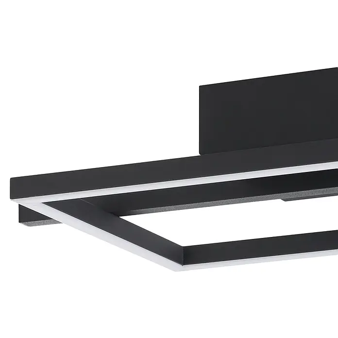 Eglo LED-Deckenleuchte Amondolo - 17 W, L x B x H: 40 x 20 x 6,5 cm, Schwarz, RGBW - Schwarze geometrische LED-Deckenleuchte mit integrierten weißen Lichtbändern.