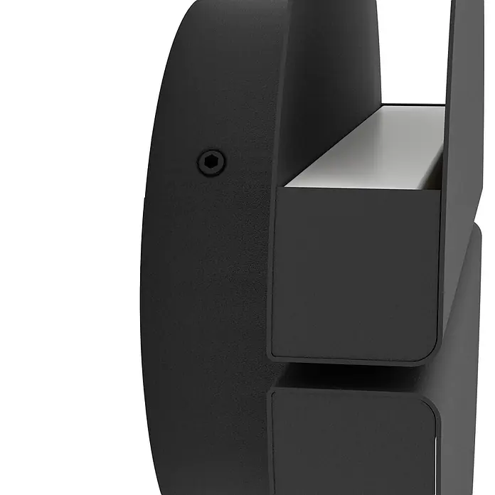 Eglo LED-Wandleuchte rund Pianosa - 5,3 W, Ø x H: 18 x 6 cm, Warmweiß - Dunkelgraue, strukturierte Leuchte mit vertieftem, weißem Innenraum und sechskantiger Schraube.