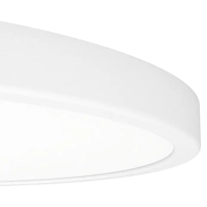 Eglo LED-Deckenleuchte rund Fueva 6 - 17,5 W, Ø x H: 39 x 2,5 cm, Weiß, RGBW - Weiße runde flache LED-Deckenleuchte.