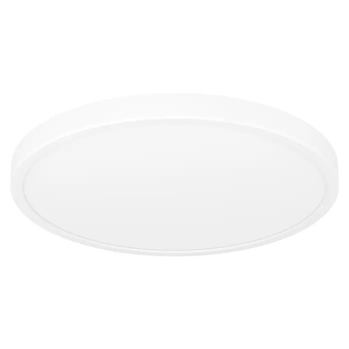 Eglo LED-Deckenleuchte rund Fueva 6 - 17 W, Ø x H: 39 x 2,5 cm, Weiß, Warmweiß - Weißes ovales Anbauleuchte.