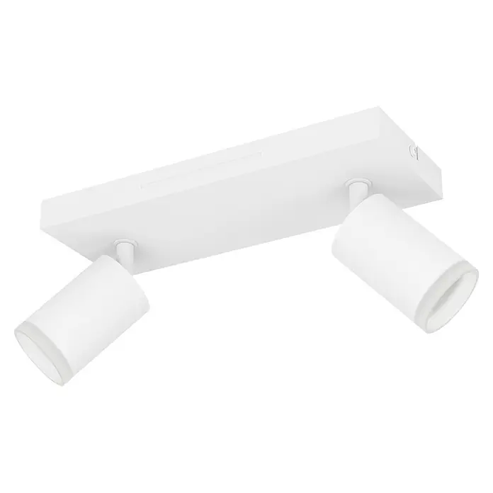 Eglo LED-Deckenstrahler Melitello-Z - 3,2 W, L x B x H: 25 x 10,5 x 8 cm, Weiß - Weiße rechteckige Leuchte mit zwei verstellbaren zylindrischen Strahlern.