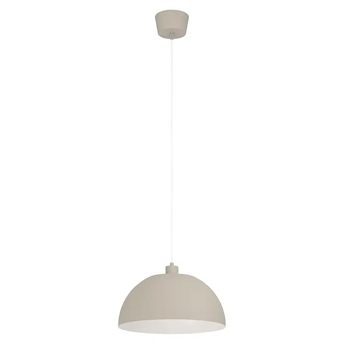 Eglo Pendelleuchte rund - 40 W, Ø x H: 38 x 110 cm, Sandfarben - Hellbeige Hängeleuchte in Kuppelform mit Deckenbaldachin und Kabel.