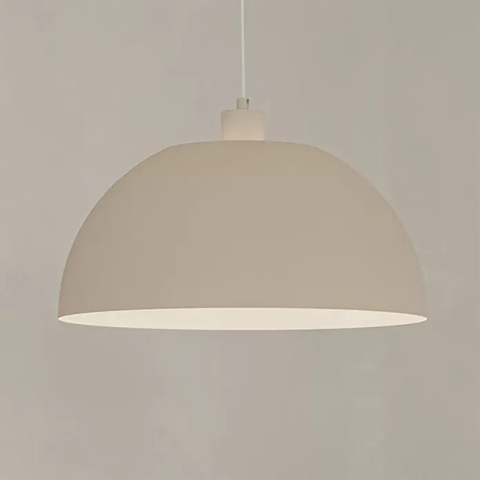 Eglo Pendelleuchte rund - 40 W, Ø x H: 38 x 110 cm, Sandfarben - Hellbeigefarbene, kuppelförmige Pendelleuchte hängt und strahlt sanftes Licht nach unten ab.
