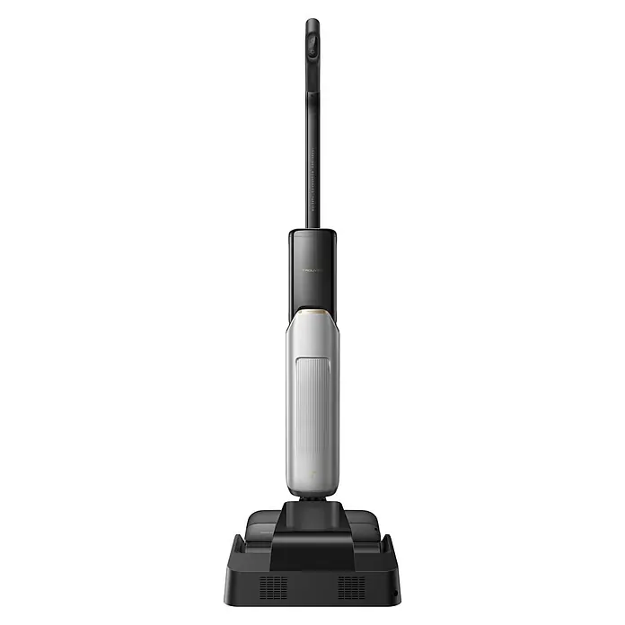 Mova Aspirador en seco y húmedo de batería X4 Pro - 450 W, Volumen de recipiente: 760 ml - Elegante limpiador de suelos vertical negro y plateado con mango ergonómico y diseño aerodinámico.