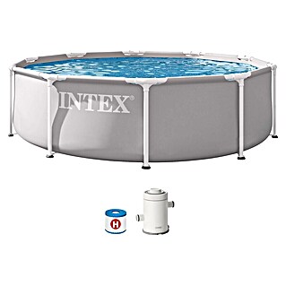 Intex Piscina Frame Prisma Rondo (Ø x Al: 305 x 76 cm, Gris, 4.485 l)