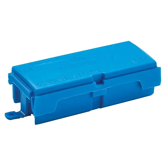 Ideal Kabelbox In-Sure Box 30-4000-1 - 1 Stk. - Blaue Kunststoff-Verbindungsdose mit geprägten Markierungen.