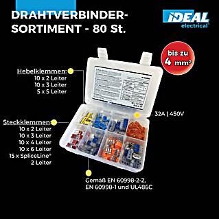 Ideal Steckklemmen-Box Push-In-Steckklemmen und HebelklemmenSortiment 30-5005EU (80 Stk.)