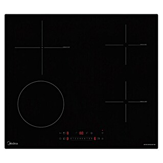 Midea Placa de cocción MIH743E325GK (L x An: 52 x 59 cm, 7.400 W, Número de fogones de inducción: 3 ud.)