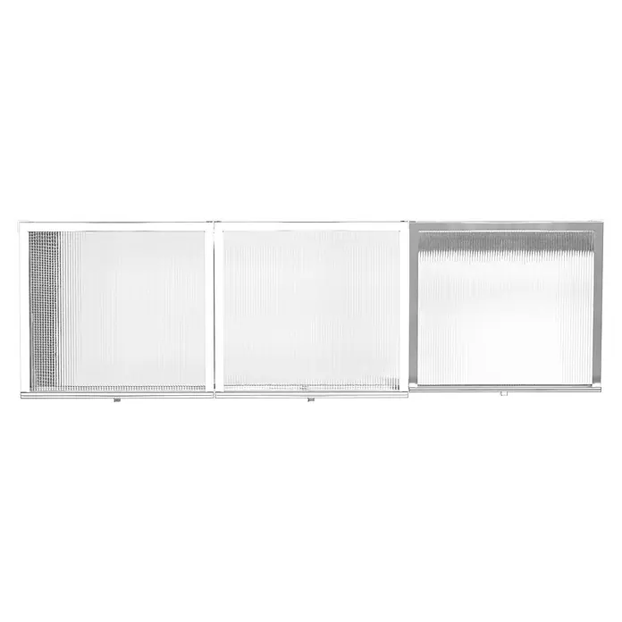 Vitavia Frühbeet Gaia 3X - 53 x 180 x 38 cm, Transparent, Polycarbonat - Transparentes Mehrfeld-Trennsystem mit geriffelten und gittergemusterten Paneelen in weißen und silbernen Rahmen.