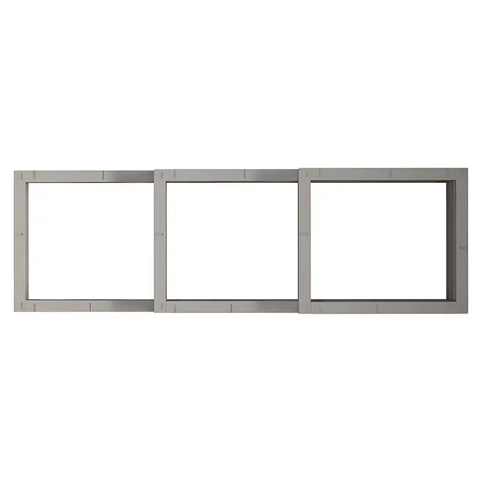 Juwel Hochbeet Timber Pflanztreppe - 190 x 60 x 60 cm, Kunststoff, Nordic Wood - Dreiteiliger grauer Fensterrahmen.