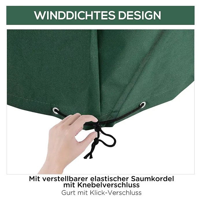 Outsunny Loungemöbel Schutzhülle - 600D Oxford-Material mit PE-Beschichtung, Grün - Dunkelgrüner winddichter Stoff, Hand verstellt Kordelzug mit Knebel für sicheren Halt.