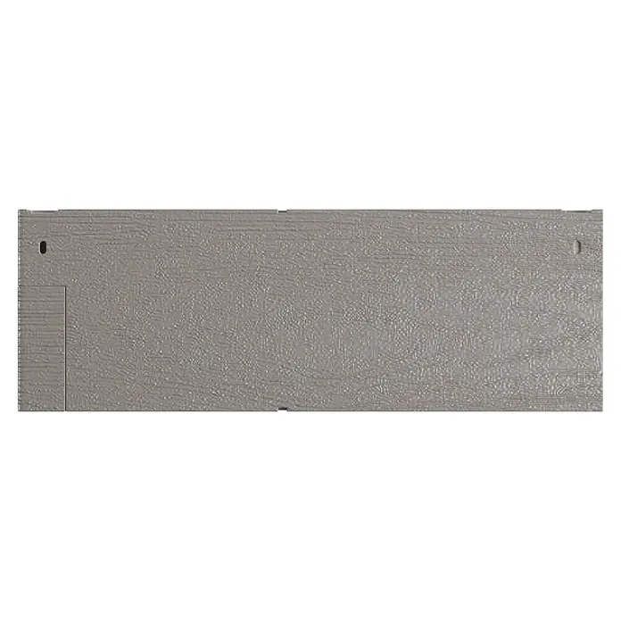 Juwel Hochbeet Timber - 130 x 60 x 20 cm - Graues strukturiertes Paneel mit Holzmaserung und Befestigungsschlitzen.