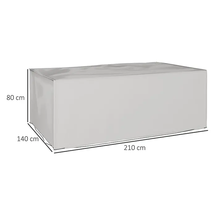 Outsunny Loungemöbel Schutzhülle - L x B x H: 210 x 140 x 80 cm, Oxfordstoff, Grau - Graue Schutzhülle für Gartenmöbel, Maße 210x140x80 cm.