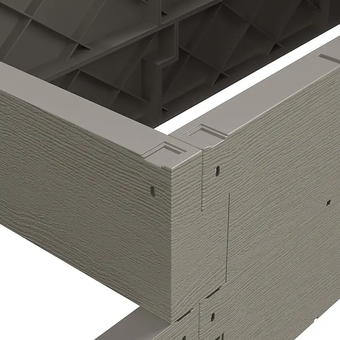 Juwel Hochbeet Timber Pflanztreppe - 190 x 60 x 60 cm, Kunststoff, Nordic Wood - Modulares graues Hochbeet-Element aus Kunststoff mit Holzstruktur und Stecksystem.