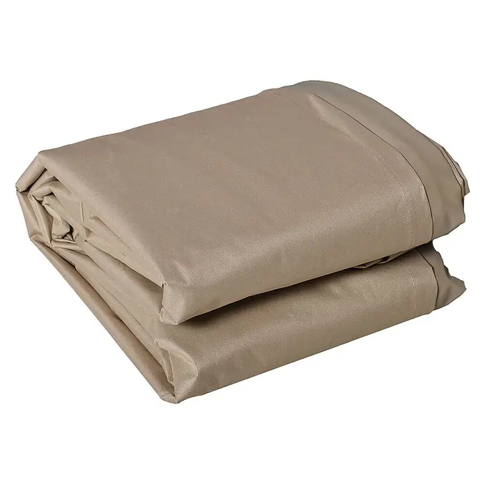 Outsunny Loungemöbel-Schutzhülle - Oxfordstoff, Beige - Gefaltete beige Schutzabdeckung mit gewebter Textur.