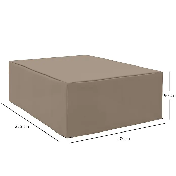 Outsunny Loungemöbel-Schutzhülle - Oxfordstoff, Beige - Rechteckige hellbraune Schutzhülle, 275x205x90 cm.