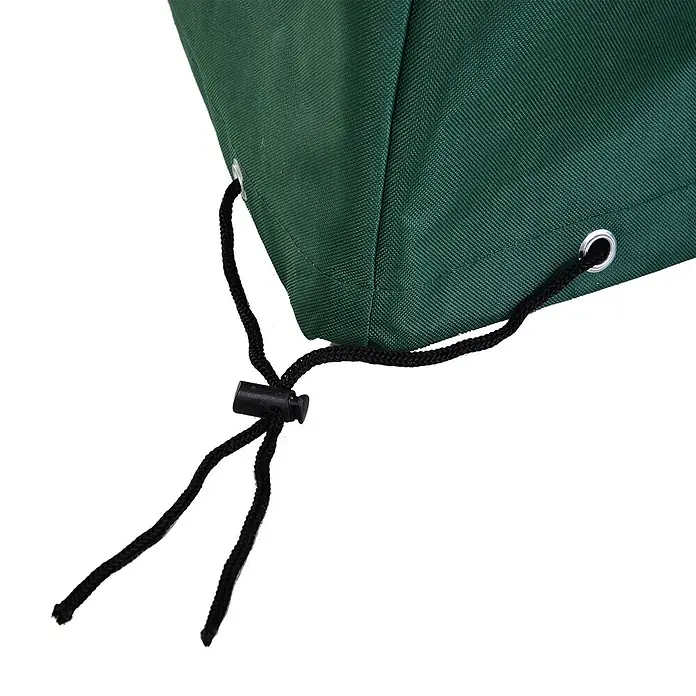 Outsunny Loungemöbel-Schutzhülle - 600D Oxford-Material mit PE-Beschichtung, Grün - Dunkelgrüne, texturierte Abdeckung mit schwarzem Kordelzug, Stopper und Metallösen zur Befestigung.