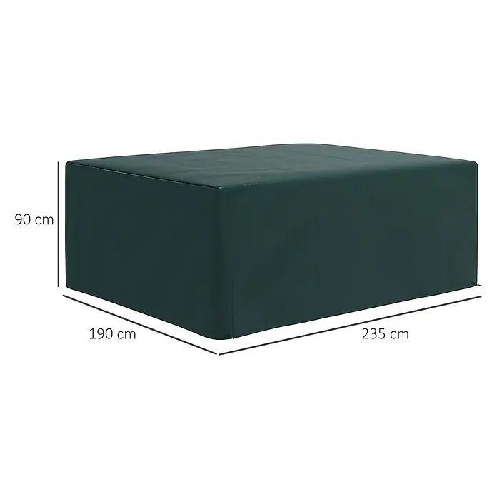 Outsunny Loungemöbel Schutzhülle - Polyethylen, Dunkelgrün - Dunkelgrüne rechteckige Schutzhülle, Maße 90 cm H, 190 cm B, 235 cm L.